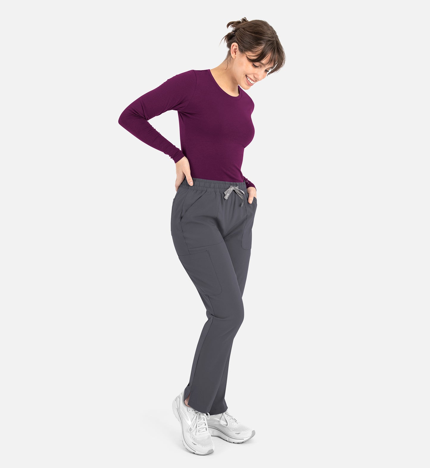 Maevn Bestee Women’s Basic Long Sleeve Underscrub Tee 6909