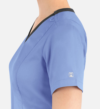 Women Maevn Matrix Contrast Double V-Neck Top 3502