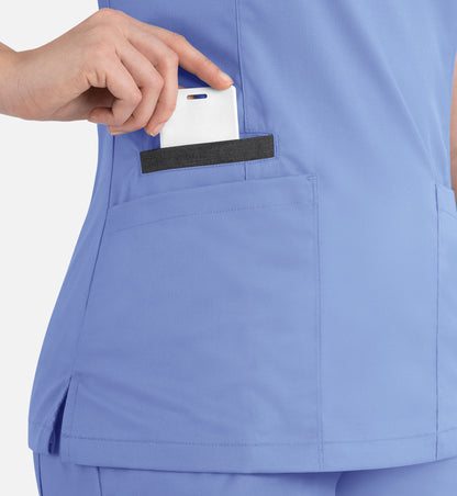 Women Maevn Matrix Contrast Double V-Neck Top 3502