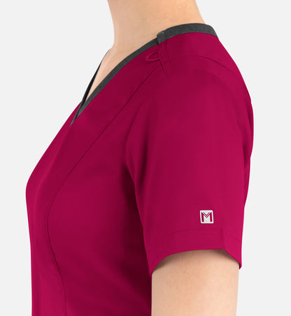 Women Maevn Matrix Contrast Double V-Neck Top 3502