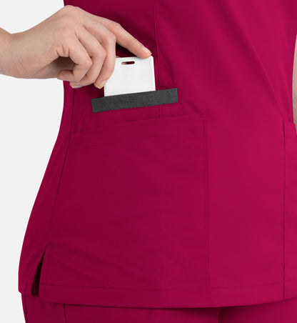 Women Maevn Matrix Contrast Double V-Neck Top 3502