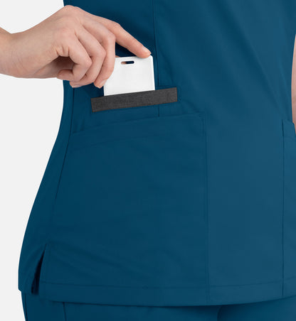 Women Maevn Matrix Contrast Double V-Neck Top 3502