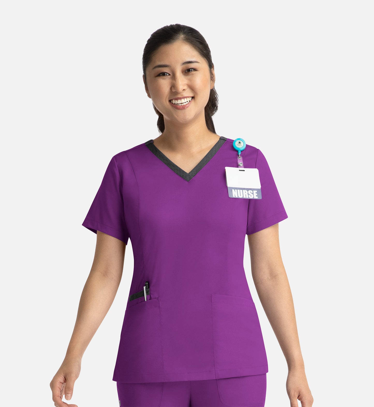 Women Maevn Matrix Contrast Double V-Neck Top 3502