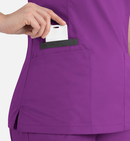 Women Maevn Matrix Contrast Double V-Neck Top 3502