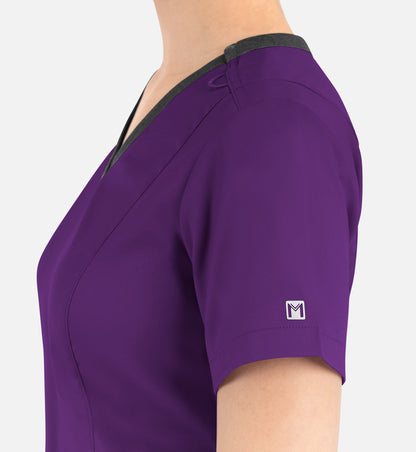 Women Maevn Matrix Contrast Double V-Neck Top 3502