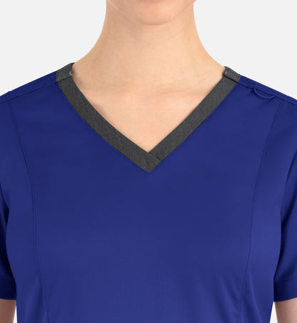 Women Maevn Matrix Contrast Double V-Neck Top 3502