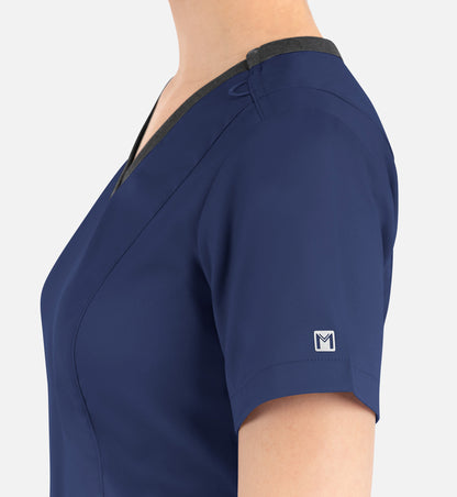 Women Maevn Matrix Contrast Double V-Neck Top 3502