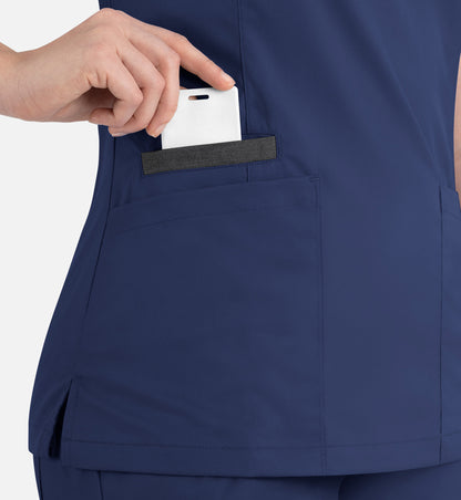 Women Maevn Matrix Contrast Double V-Neck Top 3502