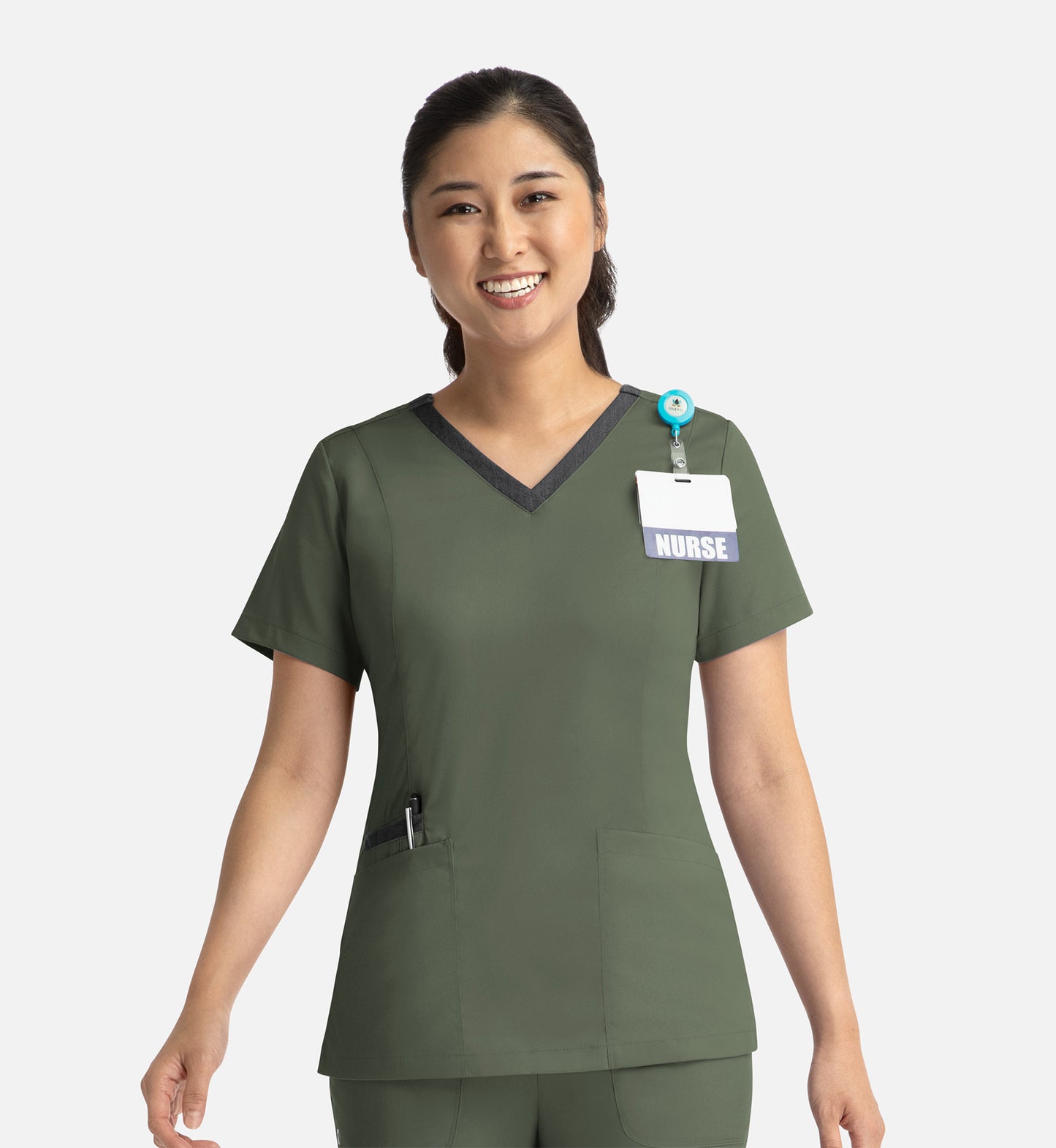 Women Maevn Matrix Contrast Double V-Neck Top 3502