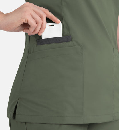 Women Maevn Matrix Contrast Double V-Neck Top 3502