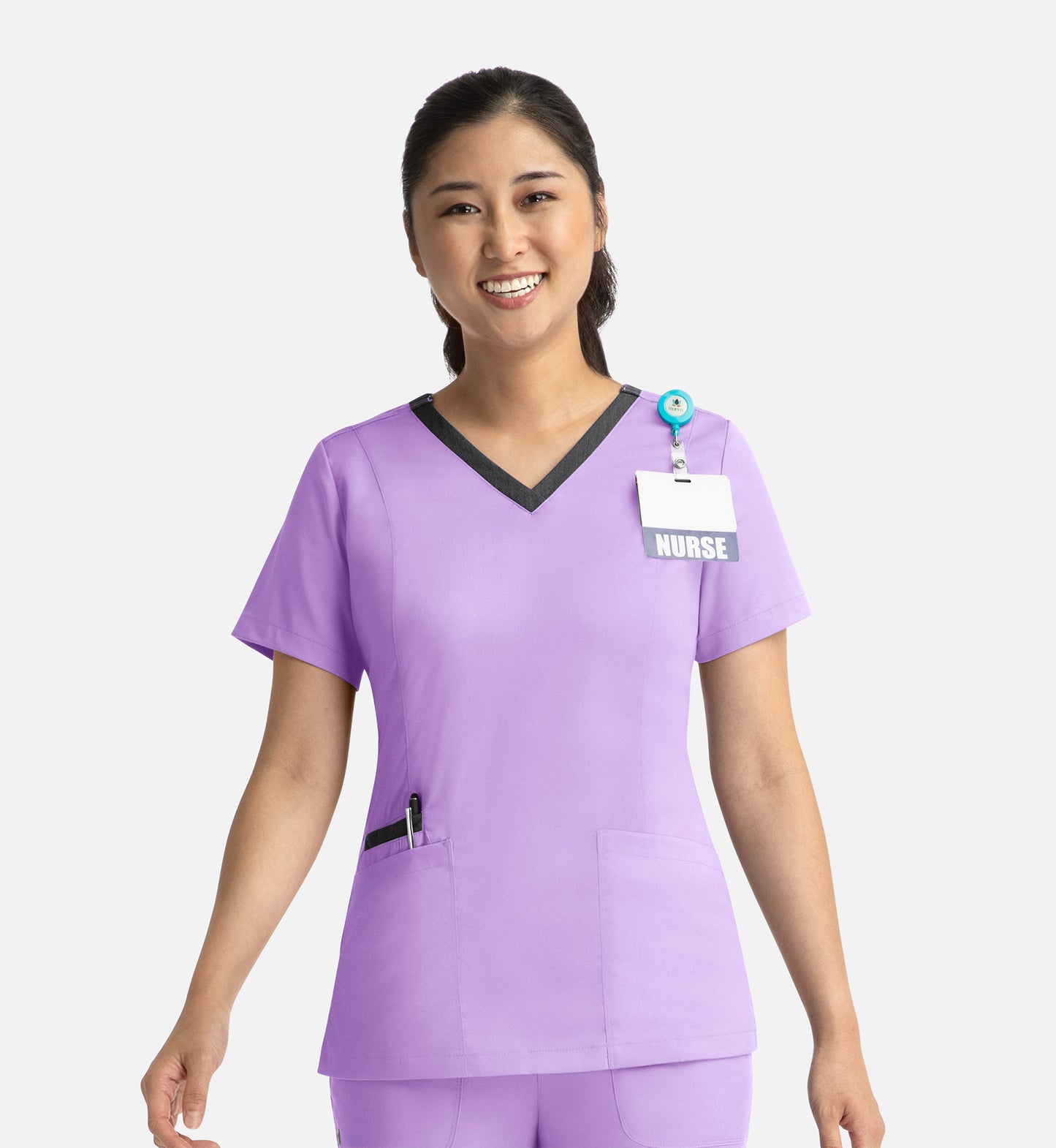 Women Maevn Matrix Contrast Double V-Neck Top 3502