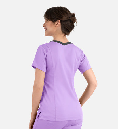 Women Maevn Matrix Contrast Double V-Neck Top 3502