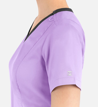 Women Maevn Matrix Contrast Double V-Neck Top 3502