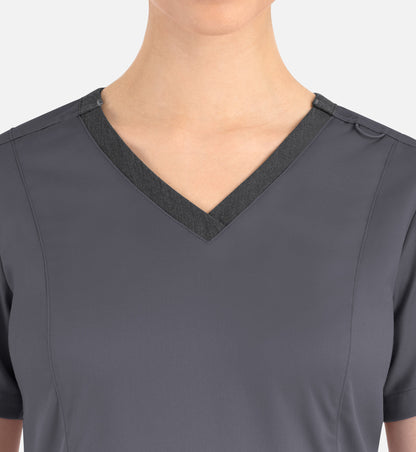 Women Maevn Matrix Contrast Double V-Neck Top 3502