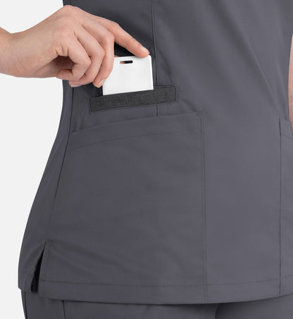 Women Maevn Matrix Contrast Double V-Neck Top 3502