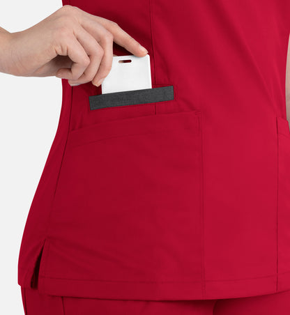 Women Maevn Matrix Contrast Double V-Neck Top 3502