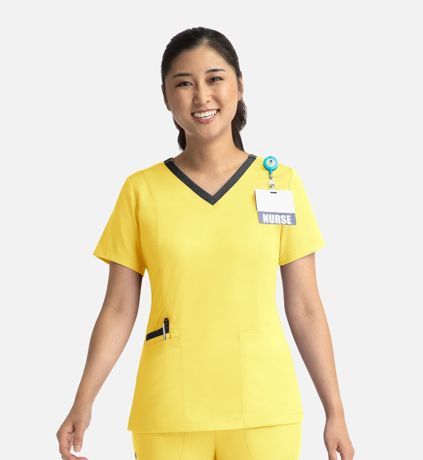 Women Maevn Matrix Contrast Double V-Neck Top 3502