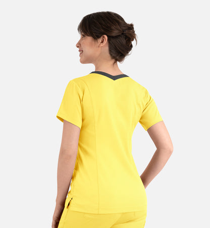 Women Maevn Matrix Contrast Double V-Neck Top 3502