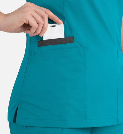 Women Maevn Matrix Contrast Double V-Neck Top 3502