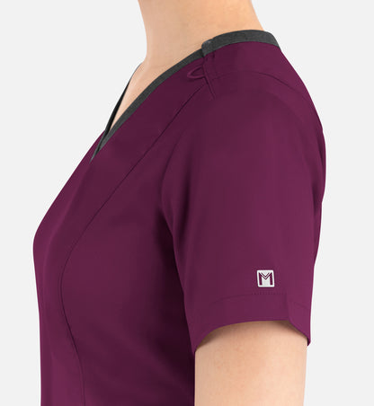 Women Maevn Matrix Contrast Double V-Neck Top 3502