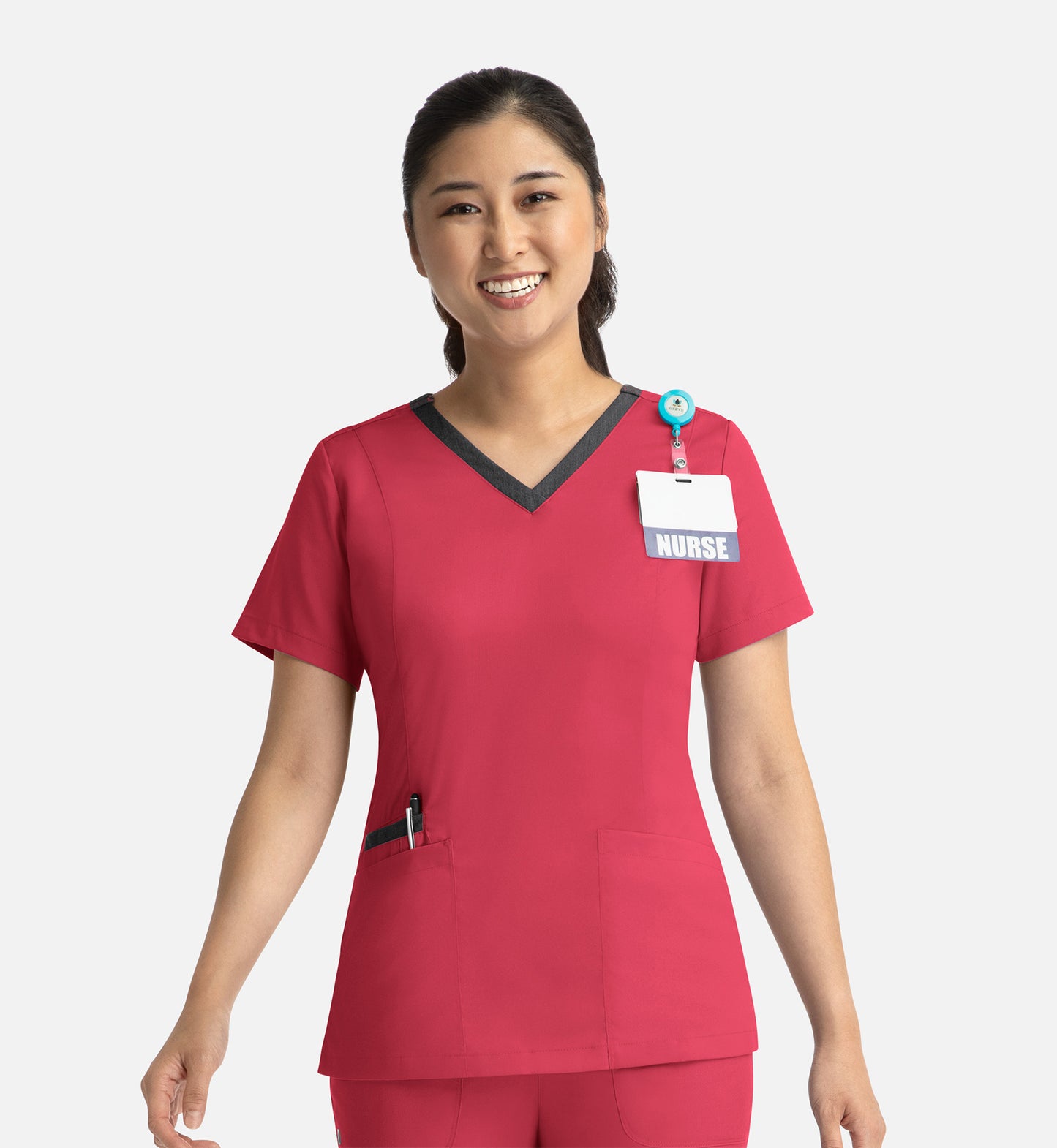 Women Maevn Matrix Contrast Double V-Neck Top 3502