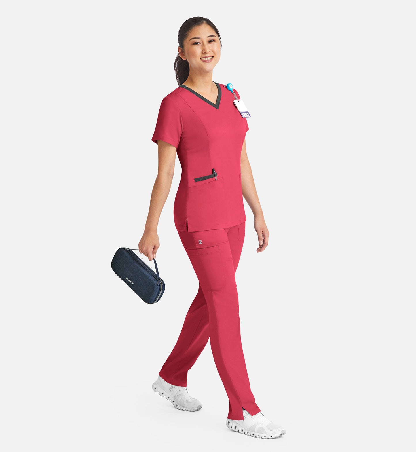 Women Maevn Matrix Contrast Double V-Neck Top 3502