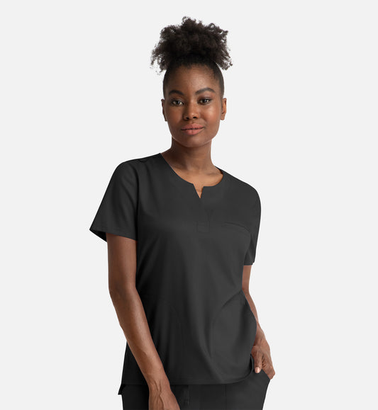 Women Maevn Matrix Notched Crew Neck Top 3504