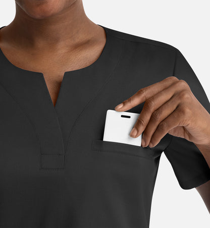 Women Maevn Matrix Notched Crew Neck Top 3504