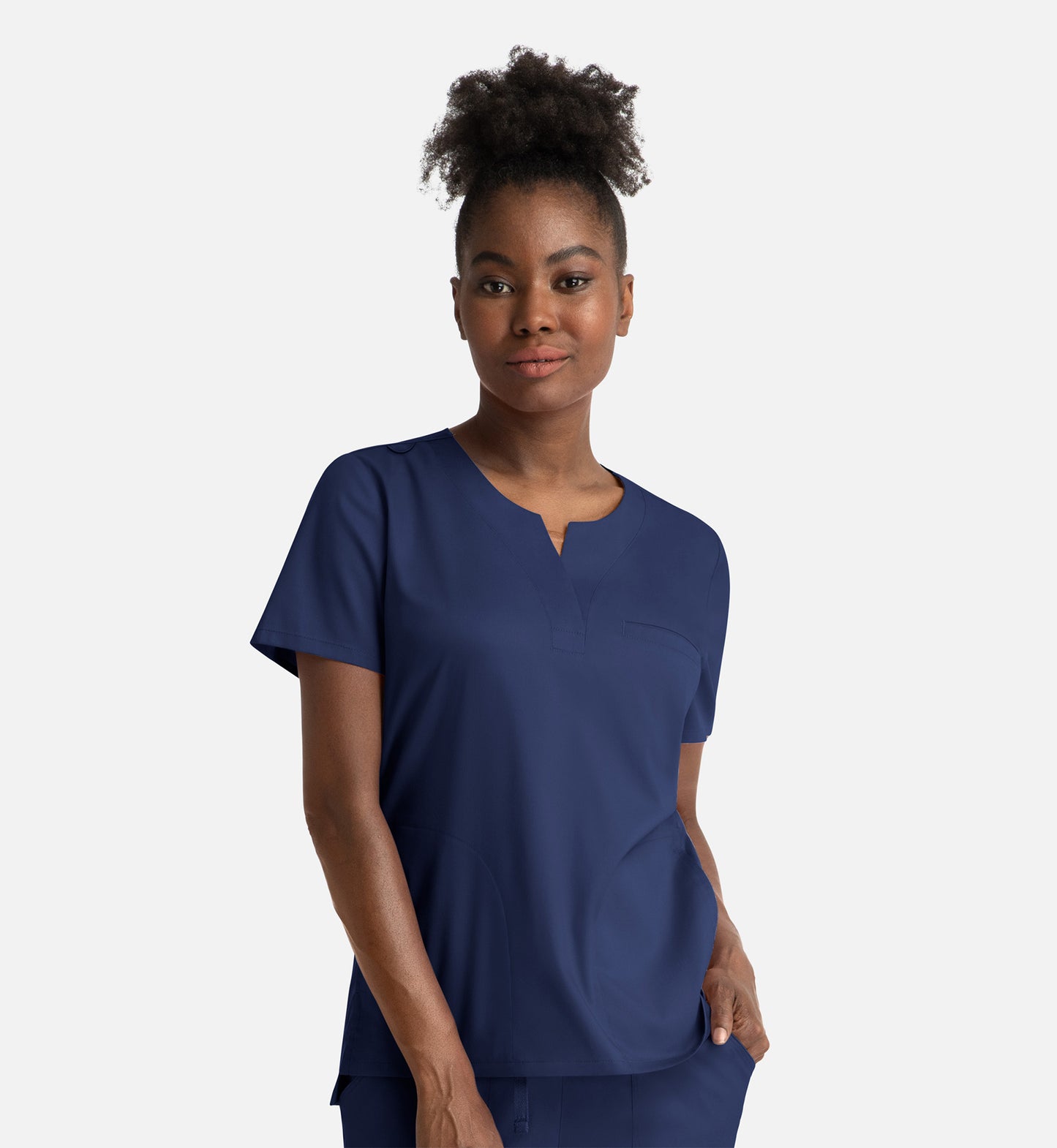 Women Maevn Matrix Notched Crew Neck Top 3504