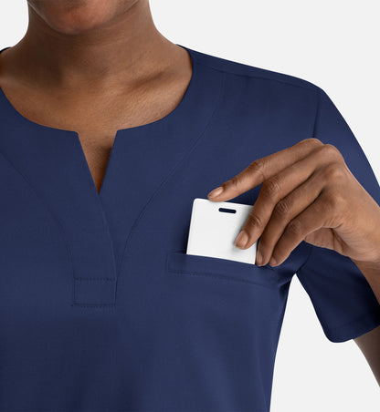 Women Maevn Matrix Notched Crew Neck Top 3504