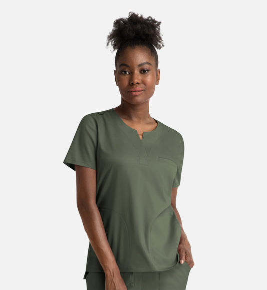 Women Maevn Matrix Notched Crew Neck Top 3504