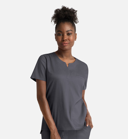 Women Maevn Matrix Notched Crew Neck Top 3504