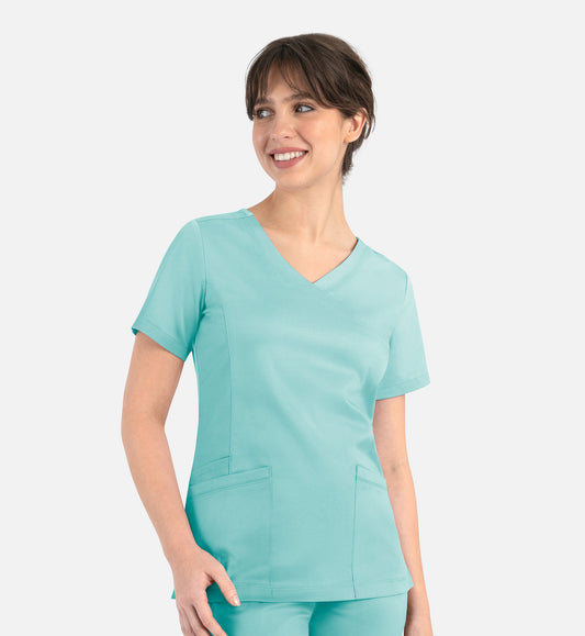 Women Maevn Matrix Curved Mock Wrap Top 3701