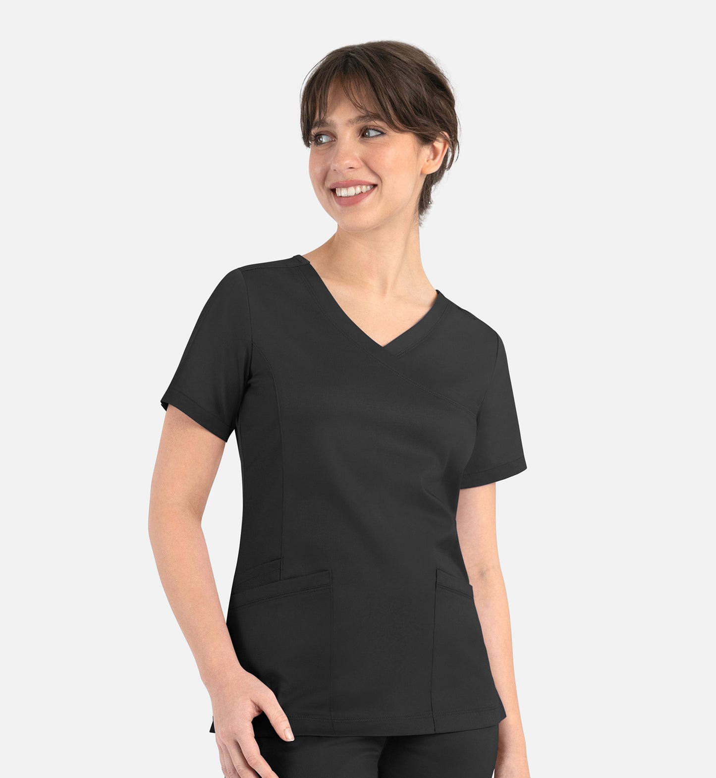 Women Maevn Matrix Curved Mock Wrap Top 3701