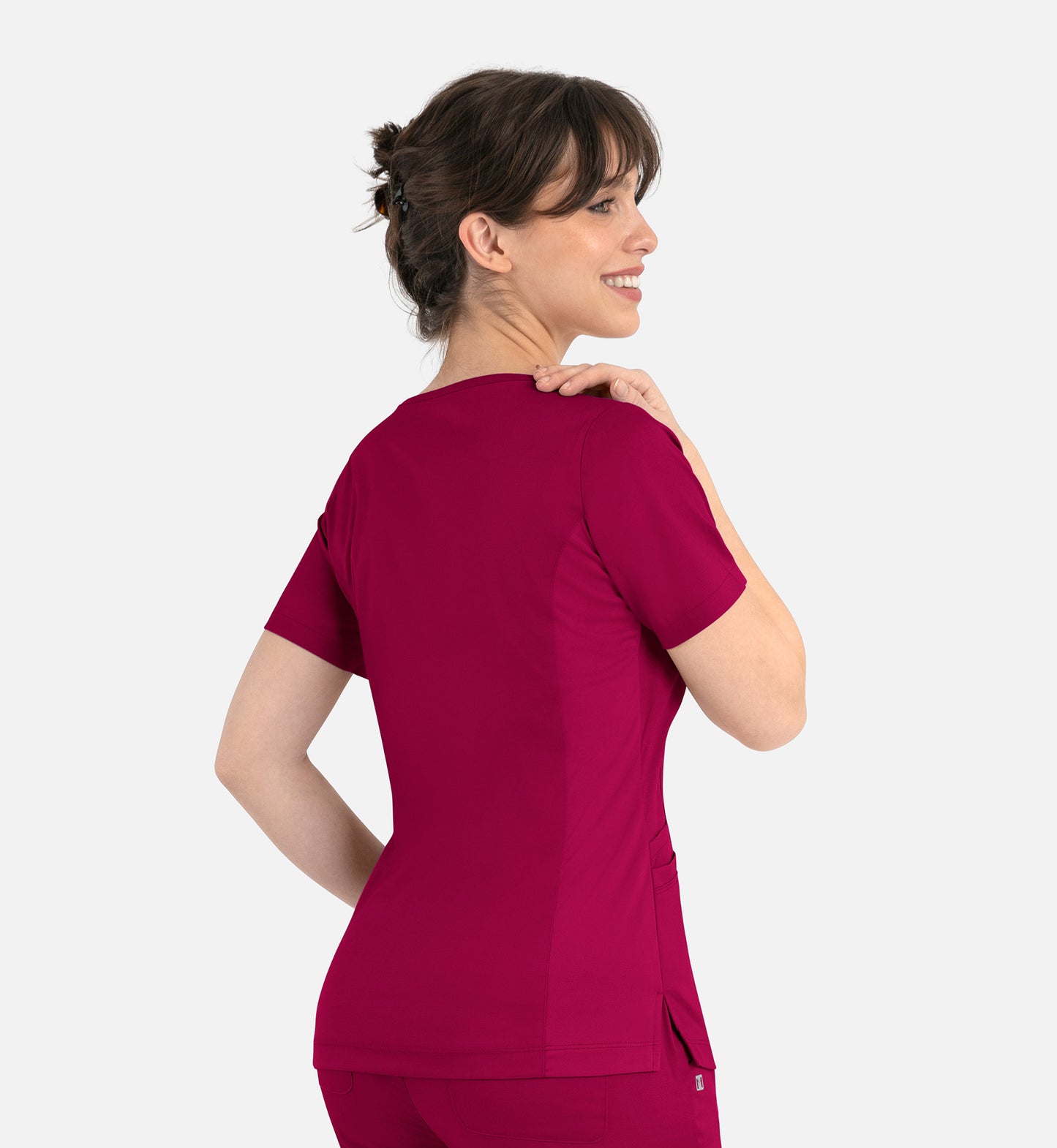 Women Maevn Matrix Curved Mock Wrap Top 3701