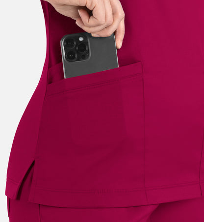 Women Maevn Matrix Curved Mock Wrap Top 3701