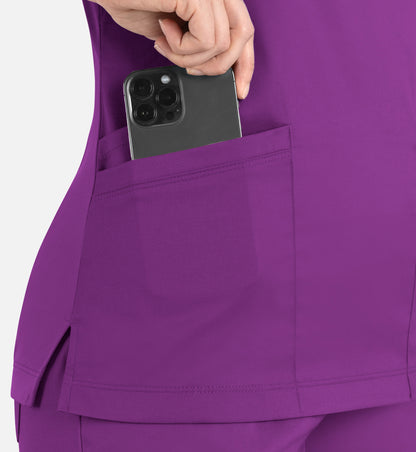 Women Maevn Matrix Curved Mock Wrap Top 3701