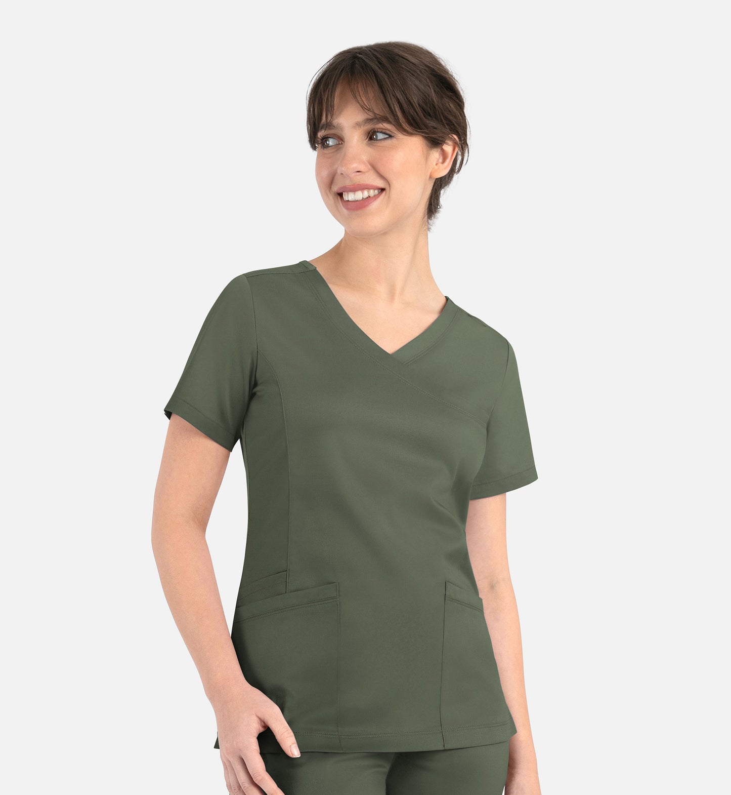 Women Maevn Matrix Curved Mock Wrap Top 3701