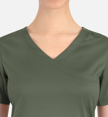 Women Maevn Matrix Curved Mock Wrap Top 3701