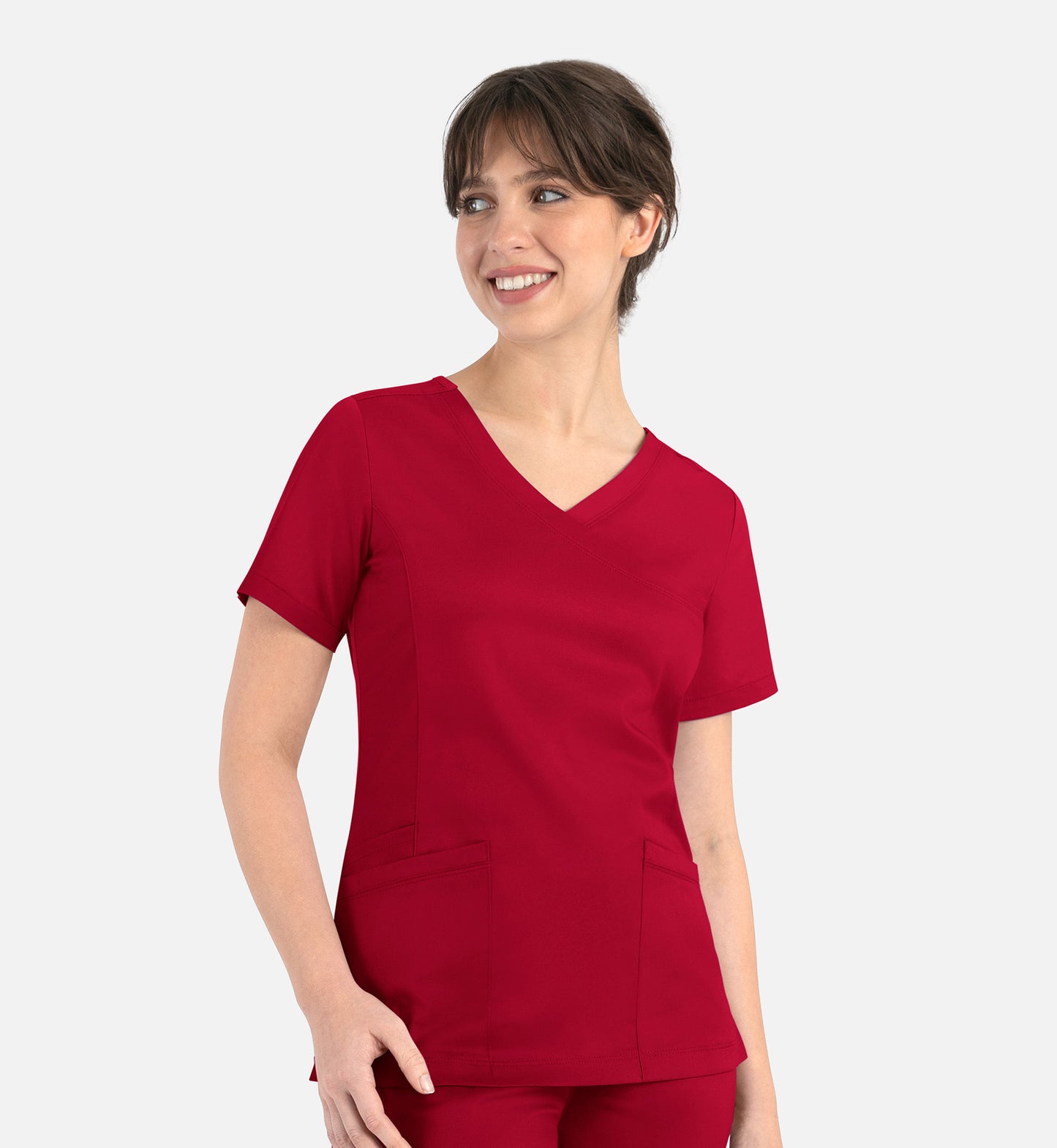 Women Maevn Matrix Curved Mock Wrap Top 3701