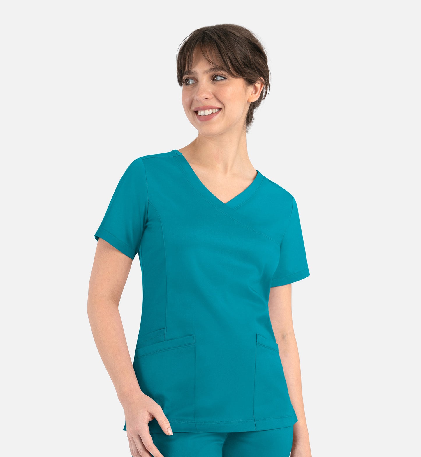 Women Maevn Matrix Curved Mock Wrap Top 3701