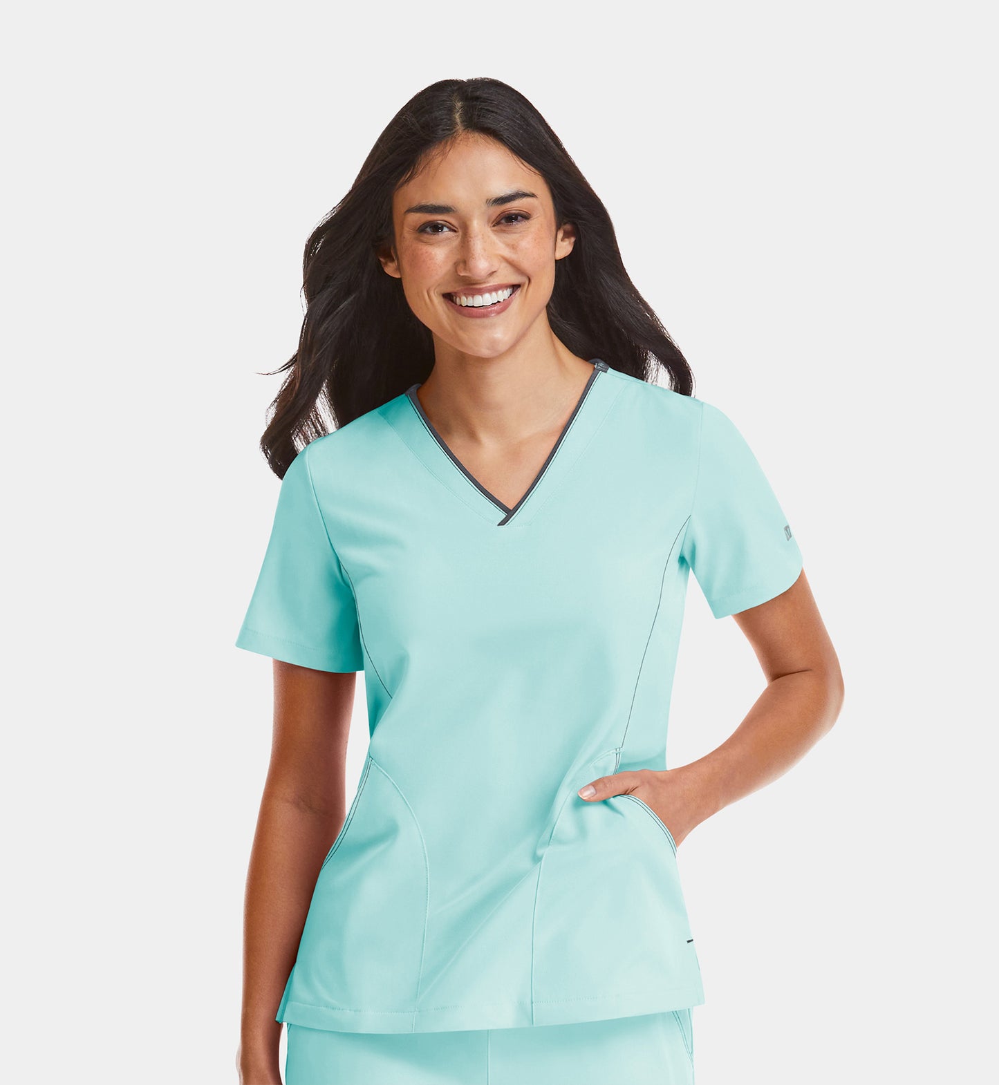 Women Maevn Matrix Impulse Contrast V-Neck Top 4510