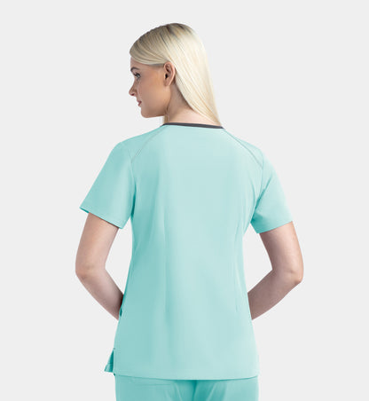 Women Maevn Matrix Impulse Contrast V-Neck Top 4510