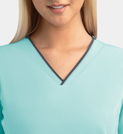 Women Maevn Matrix Impulse Contrast V-Neck Top 4510