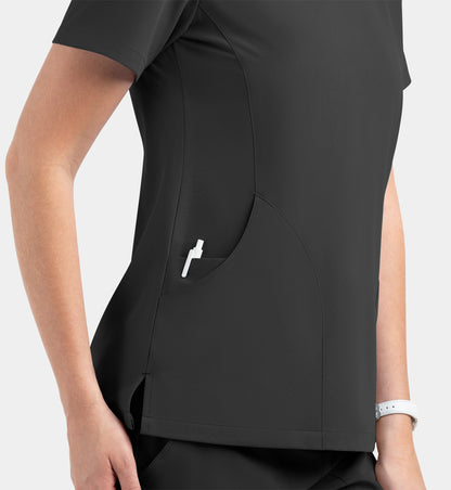 Women Maevn Matrix Impulse Contrast V-Neck Top 4510