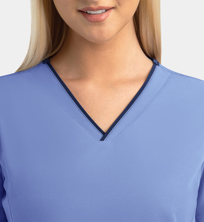 Women Maevn Matrix Impulse Contrast V-Neck Top 4510