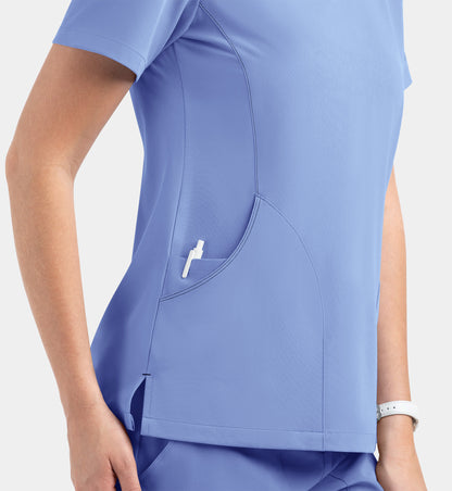 Women Maevn Matrix Impulse Contrast V-Neck Top 4510