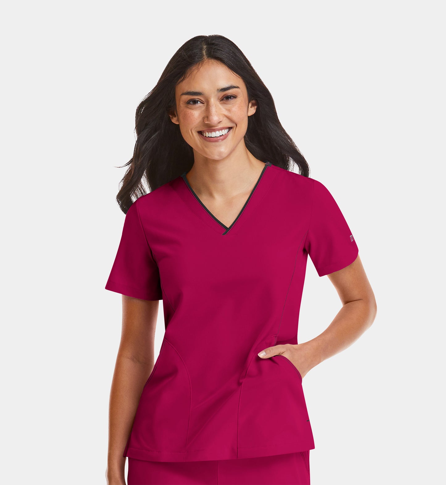 Women Maevn Matrix Impulse Contrast V-Neck Top 4510