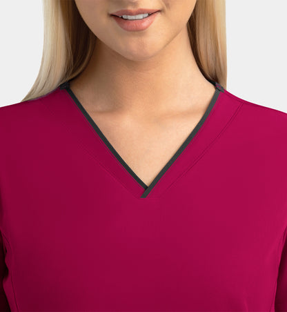 Women Maevn Matrix Impulse Contrast V-Neck Top 4510