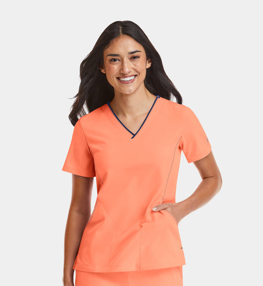 Women Maevn Matrix Impulse Contrast V-Neck Top 4510